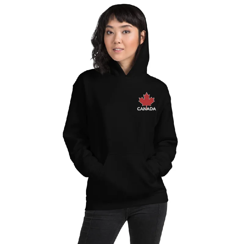 Embroidered CANADA And Maple Leaf Soft, Smooth, And Stylish Heavy Blend Unisex Hoodie Hoodie with Toggle Buttons Decorative Unique Embroidered CANADA And Maple Leaf Soft, Smooth, And Stylish Heavy Blend Unisex Hoodie Hoodie with Toggle Buttons Decorative Unique