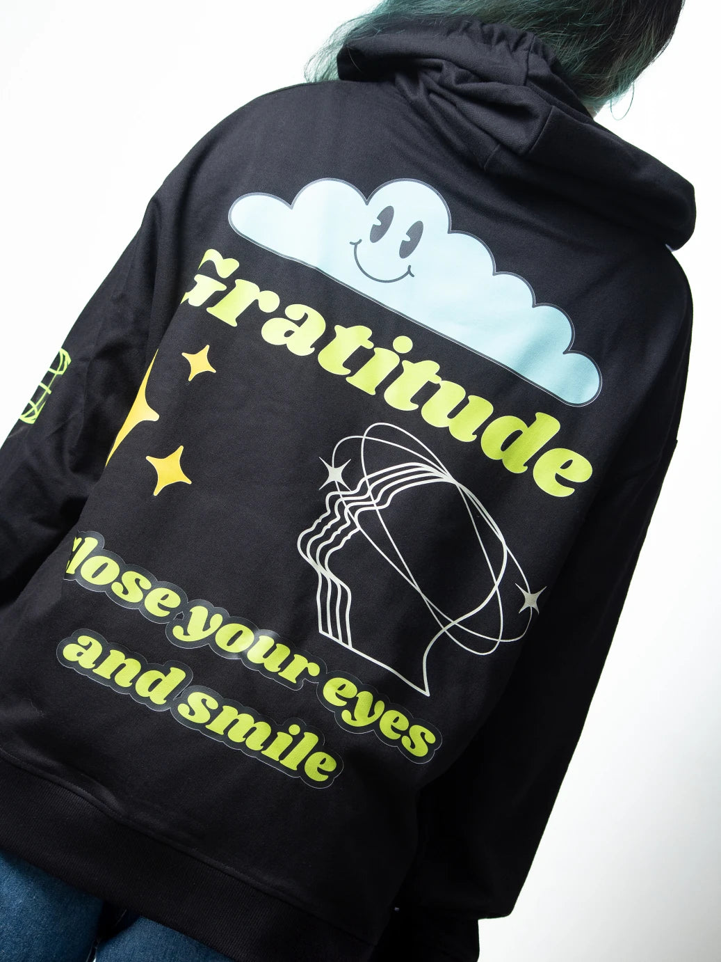Gratitude Oversized Hoodie for Women Hoodie with Front Slit Layering Stylish