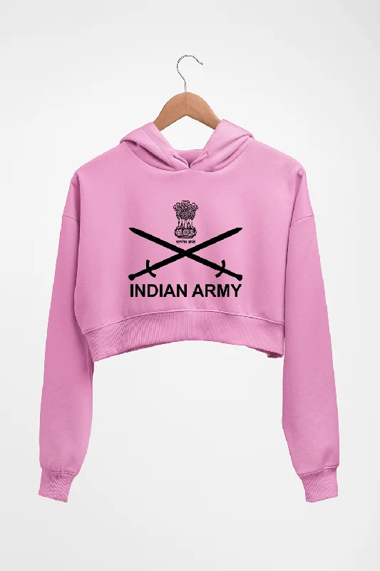 Indian Army Crop HOODIE FOR WOMEN Hoodie with Metallic Shiny Futuristic