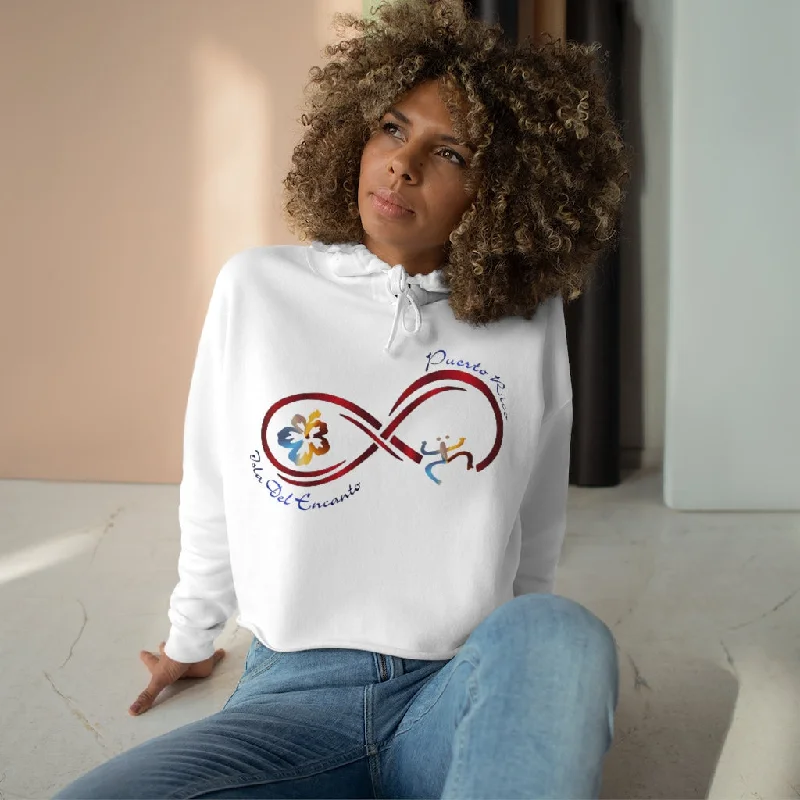 Infinite Puerto Rico Love - Crop Hoodie Hoodie with Earth Tones Natural Calm
