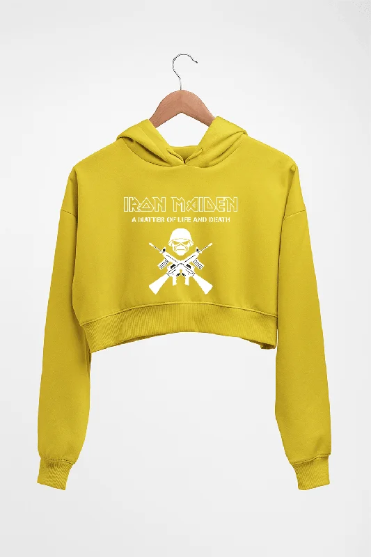 Iron Maiden Crop HOODIE FOR WOMEN Hoodie with Velcro Closure Adjustable Secure