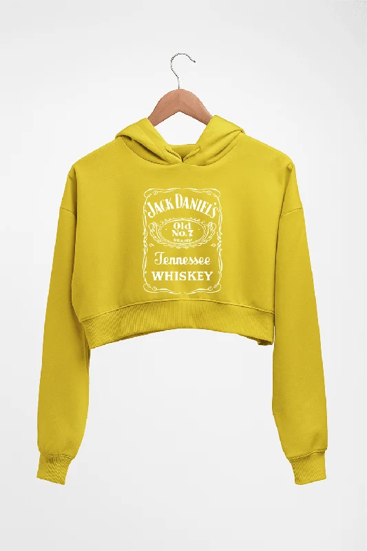 Jack Daniels Crop HOODIE FOR WOMEN Hoodie with Stripes Bold Sporty
