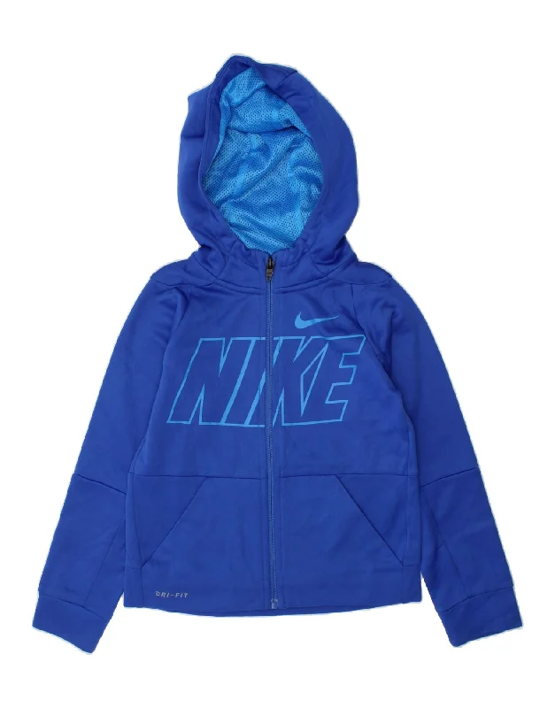 NIKE Boys Dri Fit Graphic Zip Hoodie Sweater 2-3 Years Blue Polyester Hoodie with Cuffed Sleeves Snug Secure NIKE Boys Dri Fit Graphic Zip Hoodie Sweater 2-3 Years Blue Polyester Hoodie with Cuffed Sleeves Snug Secure