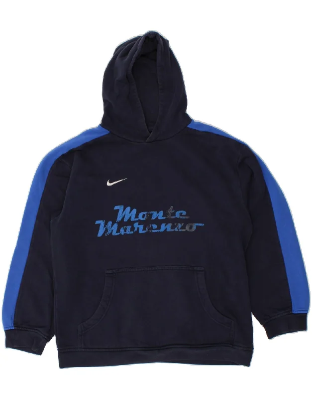 NIKE Boys Graphic Hoodie Jumper 13-14 Years XL Navy Blue Colourblock Hoodie with Metallic Shiny Futuristic NIKE Boys Graphic Hoodie Jumper 13-14 Years XL Navy Blue Colourblock Hoodie with Metallic Shiny Futuristic