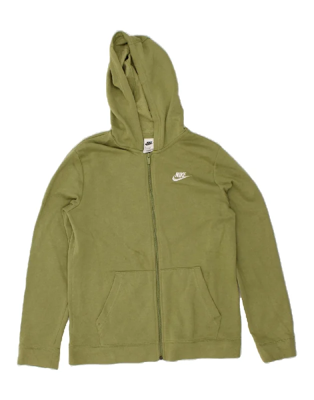 NIKE Boys Zip Hoodie Sweater 13-14 Years XL Green Cotton Hoodie with V-Neck Classic Versatile NIKE Boys Zip Hoodie Sweater 13-14 Years XL Green Cotton Hoodie with V-Neck Classic Versatile