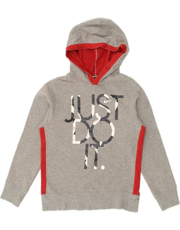 NIKE Girls Graphic Hoodie Jumper 10-11 Years Medium Grey Colourblock Hoodie with Full-Zip Functional Layering NIKE Girls Graphic Hoodie Jumper 10-11 Years Medium Grey Colourblock Hoodie with Full-Zip Functional Layering