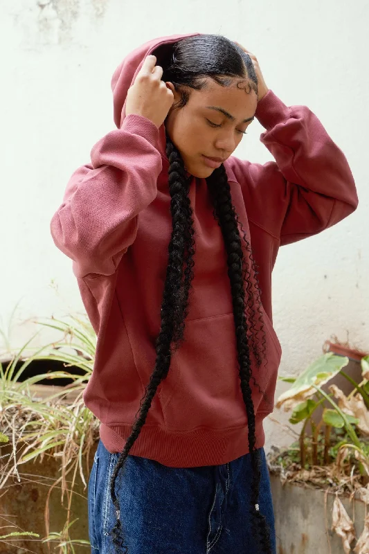 Essential Hoodie Ruby Hoodie with Hem Contrast Bold Stylish