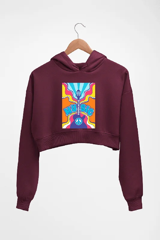 Psychedelic Crop HOODIE FOR WOMEN Hoodie with Lining Warm Insulated