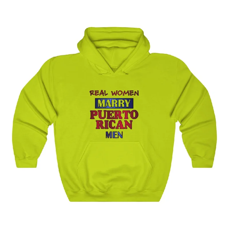 Real Women Marry Puerto Ricans Unisex Heavy Blend™ Hooded Sweatshirt Hoodie with Frayed Bohemian Relaxed Real Women Marry Puerto Ricans Unisex Heavy Blend™ Hooded Sweatshirt Hoodie with Frayed Bohemian Relaxed