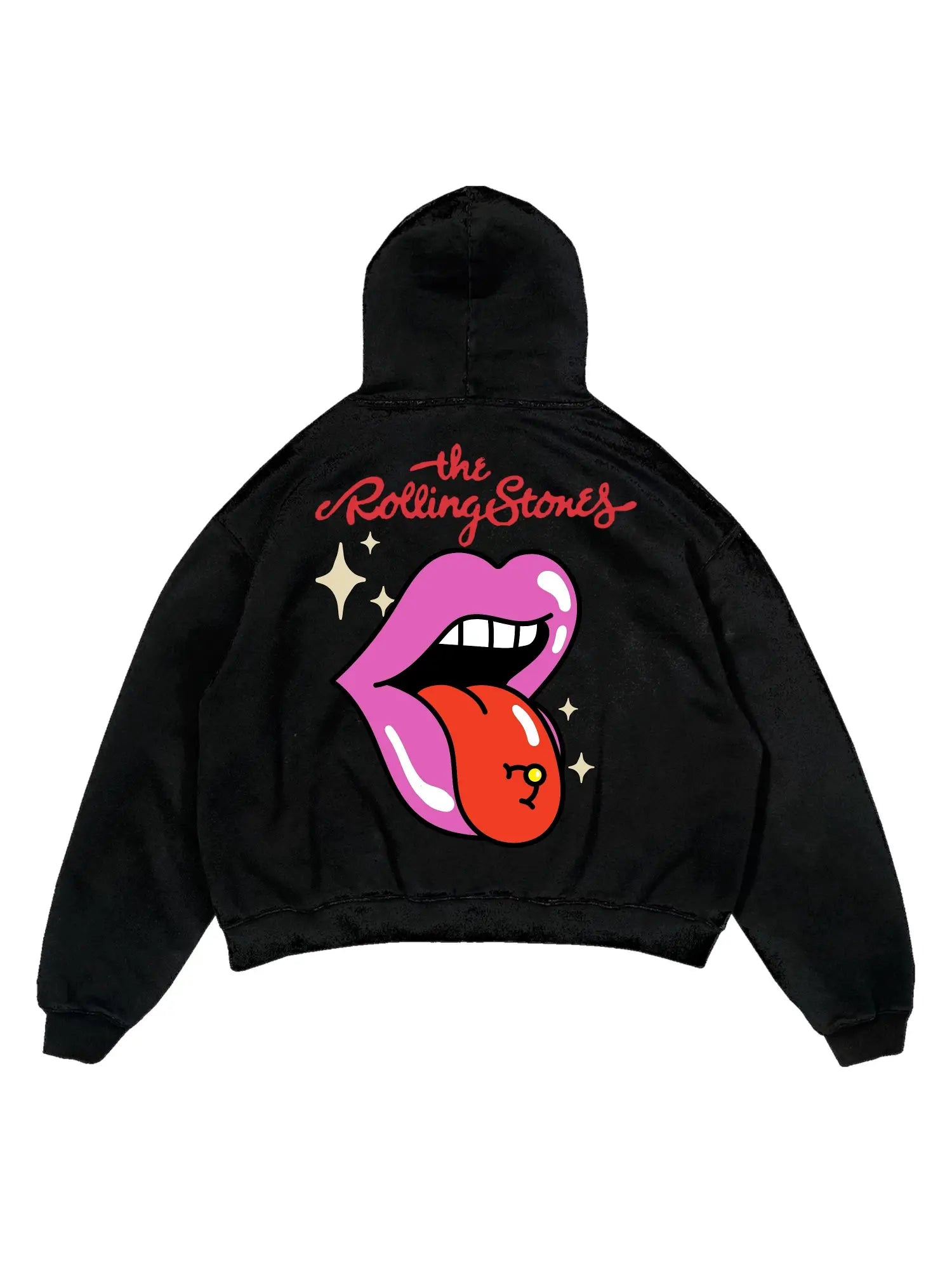 ROLLING STONES Oversized Hoodie for Women Hoodie with Tied Waist Feminine Flattering ROLLING STONES Oversized Hoodie for Women Hoodie with Tied Waist Feminine Flattering