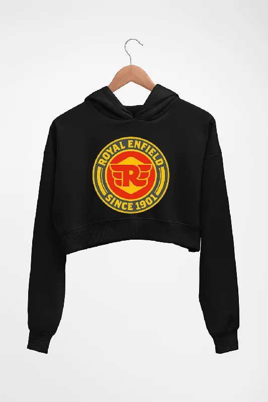 Royal Enfield Crop HOODIE FOR WOMEN Hoodie with Hem Drawcord Adjustable Customizable Royal Enfield Crop HOODIE FOR WOMEN Hoodie with Hem Drawcord Adjustable Customizable