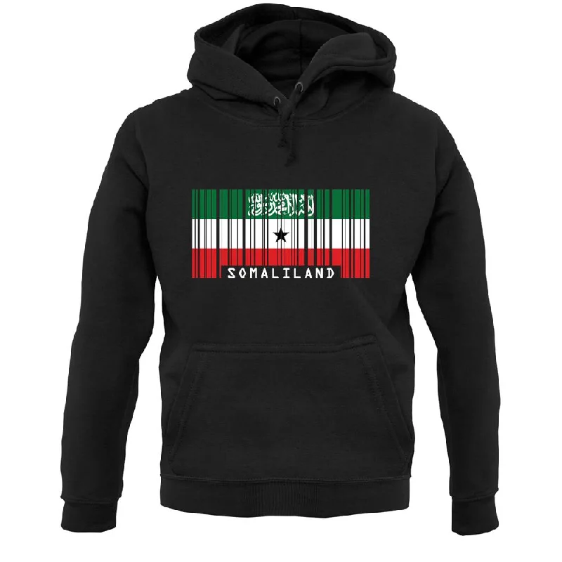 Somaliland Barcode Style Flag Unisex Hoodie Hoodie with Drawstring Waist Adjustable Fitted