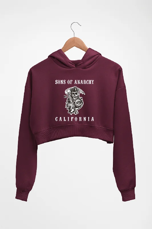 Sons of Anarchy Crop HOODIE FOR WOMEN Hoodie with Hem Fringe Bohemian Relaxed