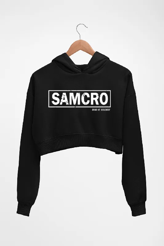 Sons Of Anarchy Samcro Crop HOODIE FOR WOMEN Hoodie with Hem Applique Textured Unique Sons Of Anarchy Samcro Crop HOODIE FOR WOMEN Hoodie with Hem Applique Textured Unique