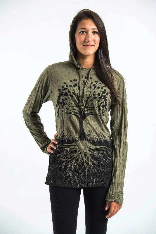 Sure Design Unisex Tree of Life Hoodie Green Hoodie with Elastic Waist Stretchable Comfortable Sure Design Unisex Tree of Life Hoodie Green Hoodie with Elastic Waist Stretchable Comfortable