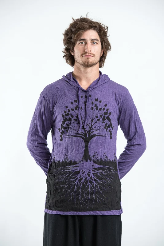 Sure Design Unisex Tree of Life Hoodie Purple Hoodie with Slit Hem Functional Movement Sure Design Unisex Tree of Life Hoodie Purple Hoodie with Slit Hem Functional Movement