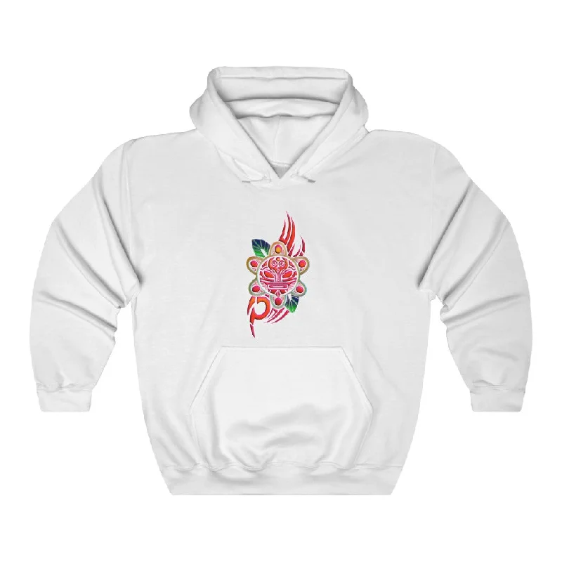 TAINO COLORFUL SUN SYMBOL - Unisex Hoodie Hoodie with Hem Fringe Bohemian Relaxed