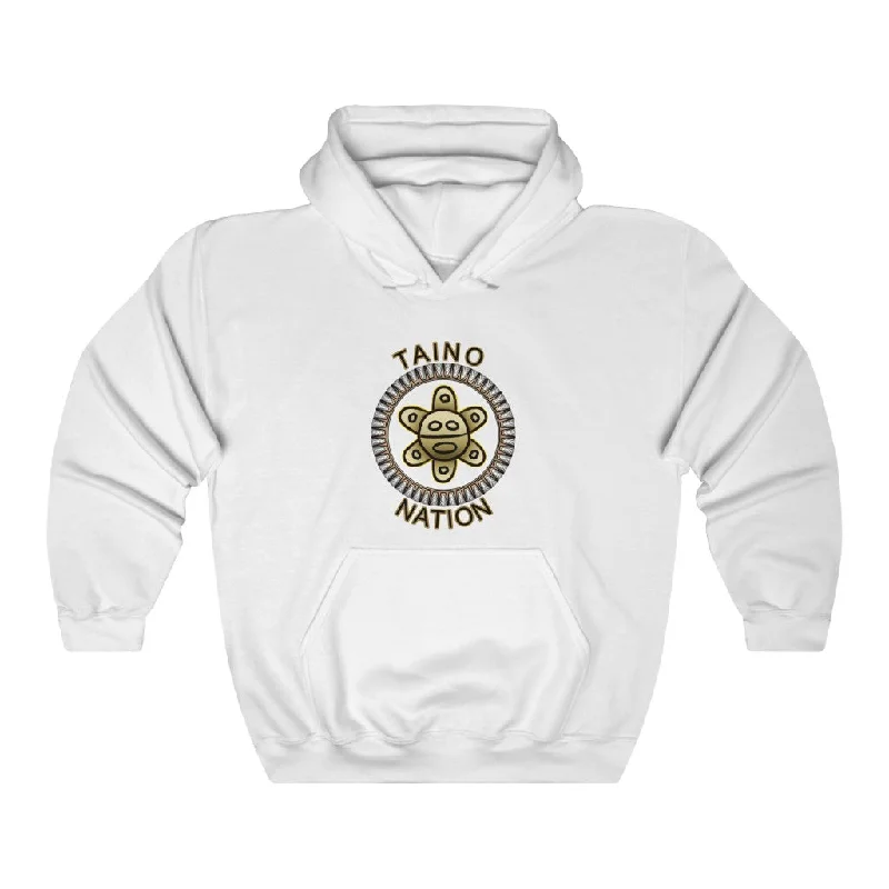 TAINO NATION SEAL HOODIE - Unisex Hoodie with Hem Raw Edge Edgy Unfinished