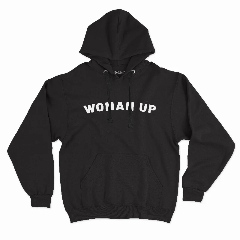 Woman Up - Feminist Hoodie Hoodie with Turtle Neck Cozy Winter