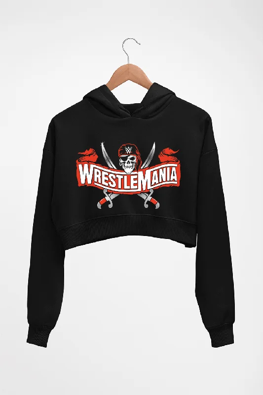 WWE Wrestle Mania Crop HOODIE FOR WOMEN Hoodie with Half-Zip Sporty Casual
