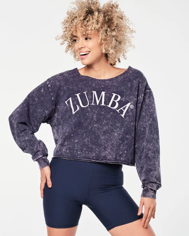 Zumba Prep Crop Sweatshirt Hoodie Jacket Zipper Layering