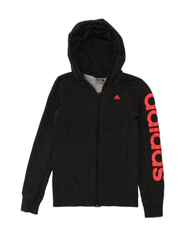 ADIDAS Womens Climalite Graphic Zip Hoodie Sweater UK 4/6 XS Black Cotton Satin Blend Silk Blend Wool Blend ADIDAS Womens Climalite Graphic Zip Hoodie Sweater UK 4/6 XS Black Cotton Satin Blend Silk Blend Wool Blend