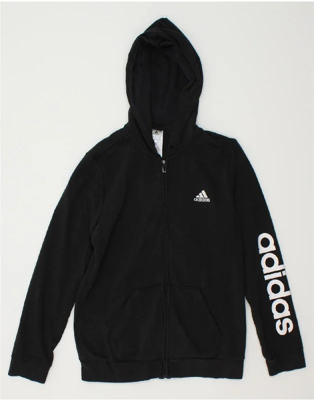 ADIDAS Womens Graphic Zip Hoodie Sweater UK 12/14 Medium Black Cotton Transparent Opaque Sheer ADIDAS Womens Graphic Zip Hoodie Sweater UK 12/14 Medium Black Cotton Transparent Opaque Sheer