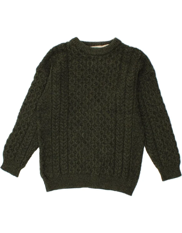 ARAN CRAFTS Womens Boat Neck Jumper Sweater UK 16 Large Khaki Wool Iron Safe Non-Iron Wrinkle Free ARAN CRAFTS Womens Boat Neck Jumper Sweater UK 16 Large Khaki Wool Iron Safe Non-Iron Wrinkle Free