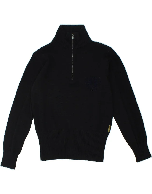 ARMANI JEANS Womens Graphic Zip Neck Jumper Sweater UK 14 Medium Navy Blue Chenille Fabric Brocade Fabric Lace Fabric ARMANI JEANS Womens Graphic Zip Neck Jumper Sweater UK 14 Medium Navy Blue Chenille Fabric Brocade Fabric Lace Fabric