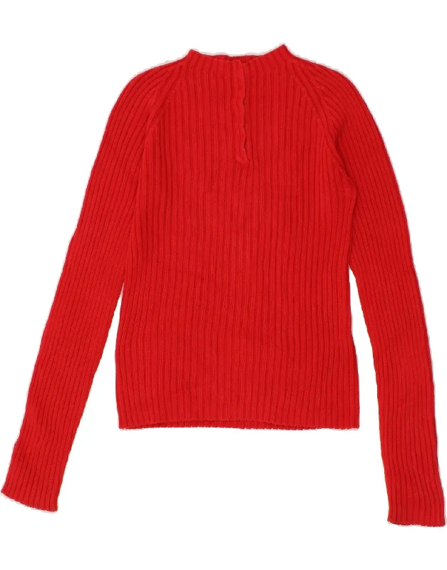 BENETTON Womens Turtle Neck Jumper Sweater UK 12 Medium Red Cashmere Blend Cotton Blend Poly Blend BENETTON Womens Turtle Neck Jumper Sweater UK 12 Medium Red Cashmere Blend Cotton Blend Poly Blend