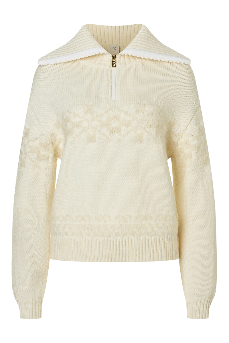 Elana 1/2 Zip Knitted Sweater Welt Pockets Slit Pockets Flap Pockets