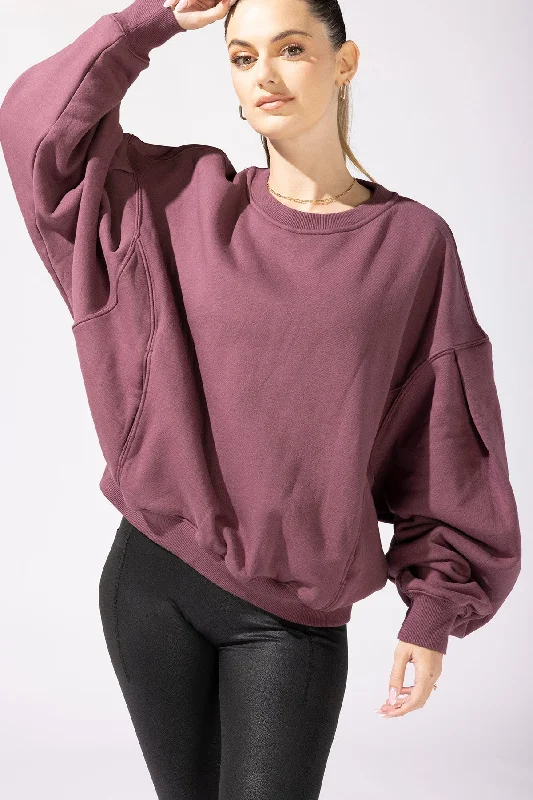 POPFLEX® Brunch Sweater - Merlot Elegant Classic Vintage
