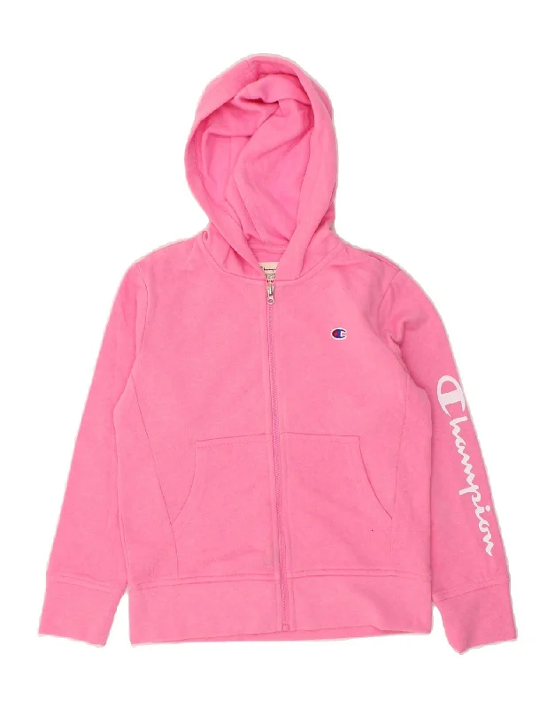 CHAMPION Girls Petit Graphic Zip Hoodie Sweater 7-8 Years Small Pink Mesh Fabric Canvas Fabric Denim Fabric CHAMPION Girls Petit Graphic Zip Hoodie Sweater 7-8 Years Small Pink Mesh Fabric Canvas Fabric Denim Fabric