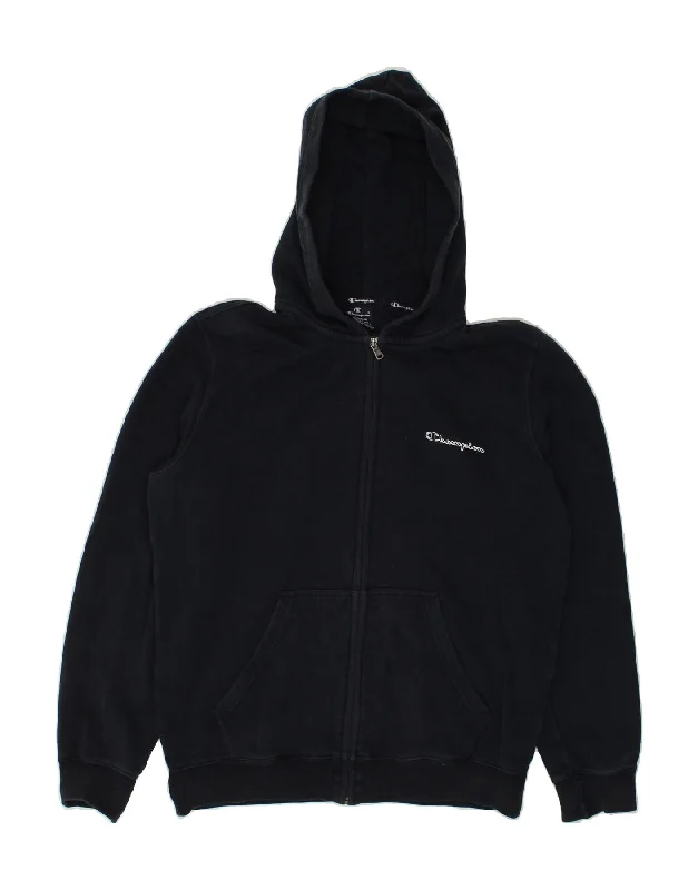 CHAMPION Mens Zip Hoodie Sweater Medium Navy Blue Wool Sweater Cotton Sweater Cashmere Sweater