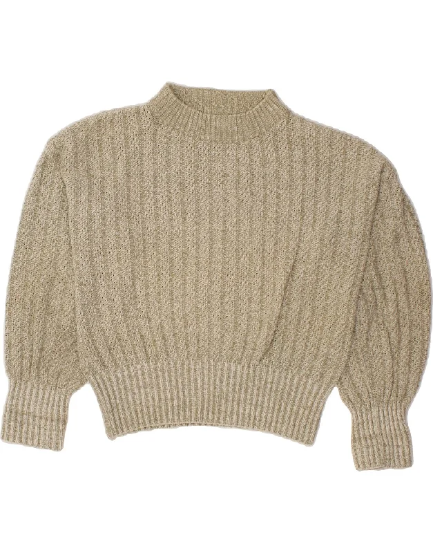 COLOUR VILLE Womens Oversized Turtle Neck Jumper Sweater UK 10 Small Grey Chenille Brocade Lace COLOUR VILLE Womens Oversized Turtle Neck Jumper Sweater UK 10 Small Grey Chenille Brocade Lace