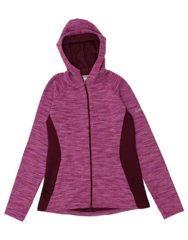 COLUMBIA Womens Zip Hoodie Sweater UK 10 Small Pink Colourblock Polyester Satin Fabric Silk Fabric Chiffon Fabric COLUMBIA Womens Zip Hoodie Sweater UK 10 Small Pink Colourblock Polyester Satin Fabric Silk Fabric Chiffon Fabric