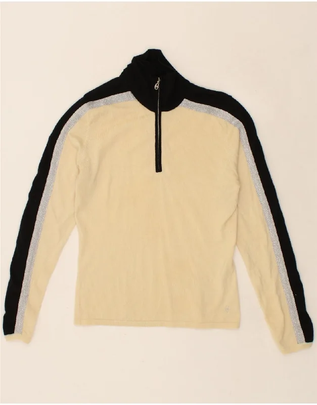CONTE OF FLORENCE Womens Zip Neck Jumper Sweater UK 16 Large Beige Terry Terry Cloth Terry Knit CONTE OF FLORENCE Womens Zip Neck Jumper Sweater UK 16 Large Beige Terry Terry Cloth Terry Knit