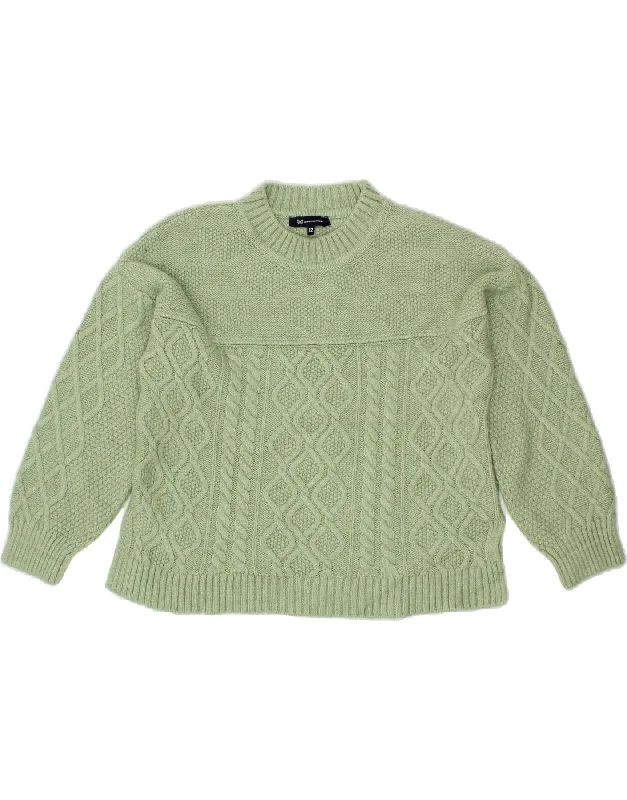 CREW CLOTHING Womens Crew Neck Jumper Sweater UK 12 Medium Green Wool Cable Knit Ribbed Knit Lace Knit CREW CLOTHING Womens Crew Neck Jumper Sweater UK 12 Medium Green Wool Cable Knit Ribbed Knit Lace Knit