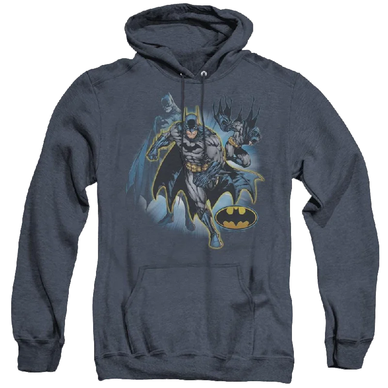 Dc Batman Batman Collage - Heather Pullover Hoodie Blouson Sleeve Pullover