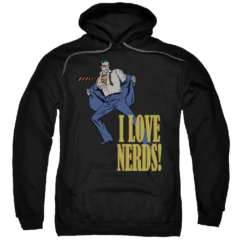 DC Comics I Love Nerds - Pullover Hoodie Sheath Sleeve Elegant