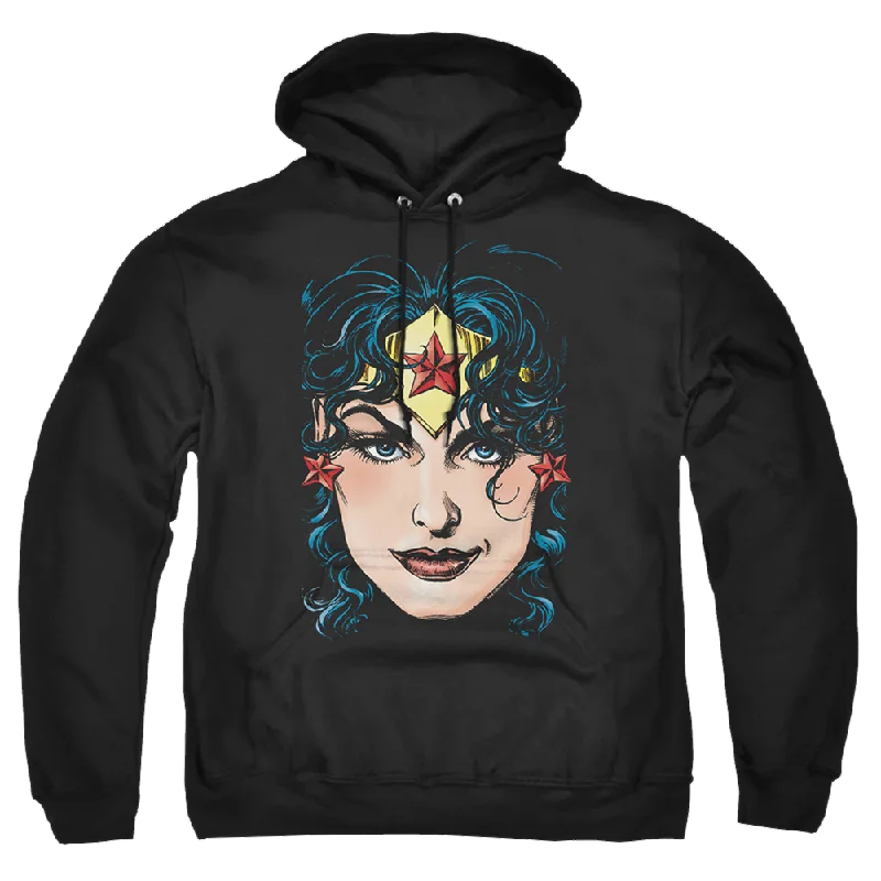 Justice League Wonder Woman Head Pullover Hoodie Seamless Knit Pullover