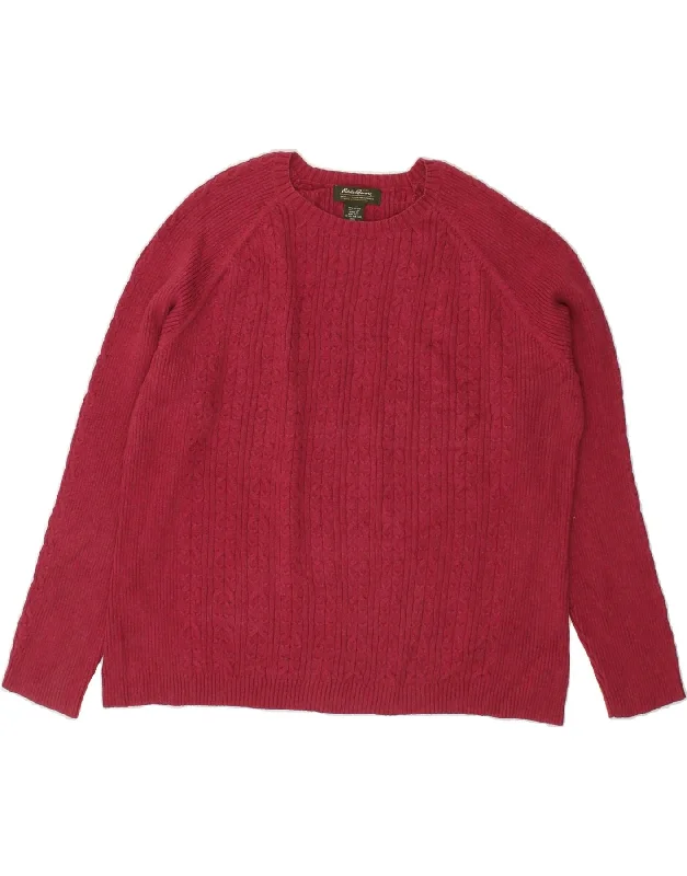 EDDIE BAUER Womens Boat Neck Jumper Sweater UK 20 2XL Red Cotton