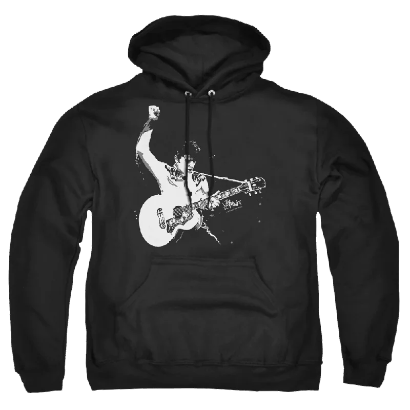 Elvis Presley Black And White Guitarman - Pullover Hoodie High Neck Pullover