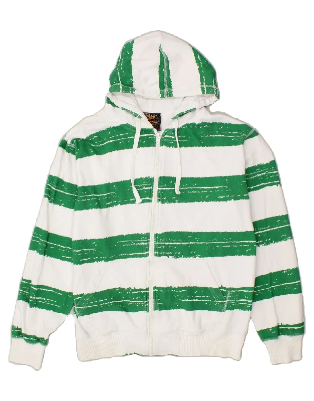 FISHBONE Mens Zip Hoodie Sweater Large White Striped Cotton Seamless Knitted Crochet FISHBONE Mens Zip Hoodie Sweater Large White Striped Cotton Seamless Knitted Crochet