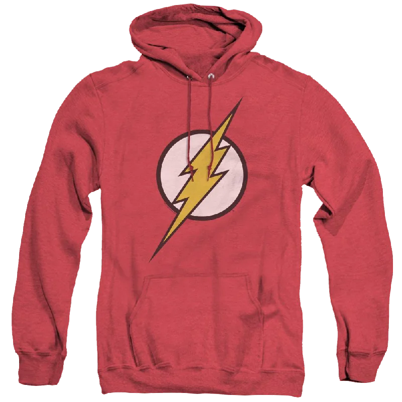 Flash, The Flash Logo - Heather Pullover Hoodie Bardot Neck Top