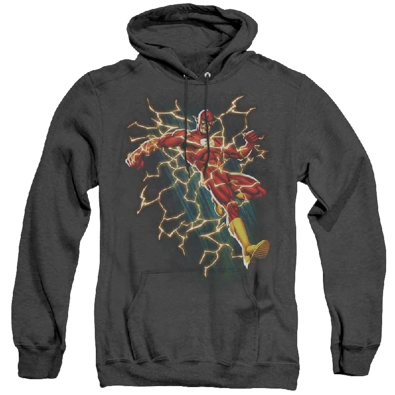 Flash, The Flash Symbol Knockout - Heather Pullover Hoodie Scalloped Neck Pullover