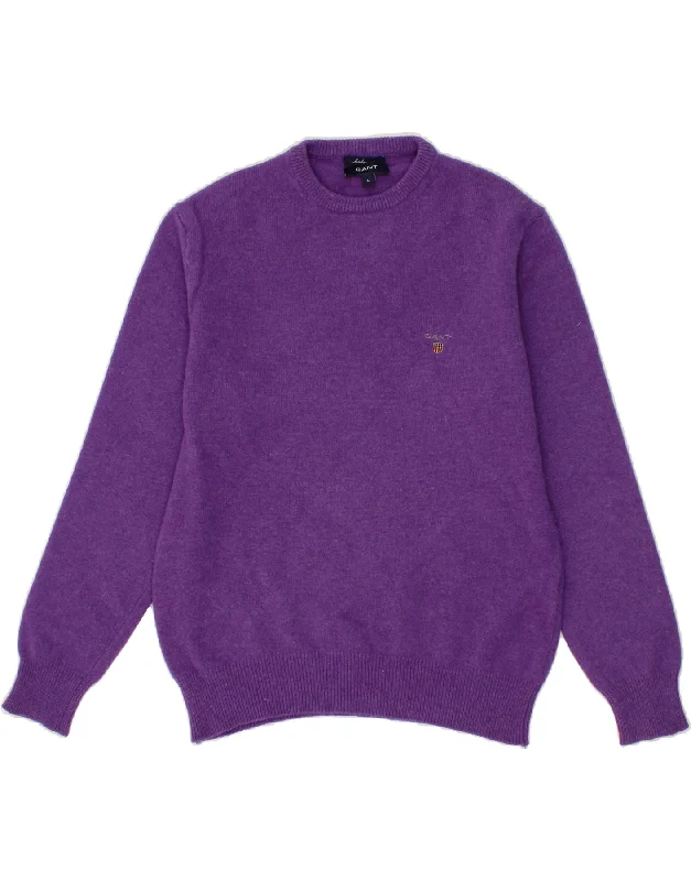GANT Womens Crew Neck Jumper Sweater UK 14 Medium Purple Lambswool Elegant Classic Vintage GANT Womens Crew Neck Jumper Sweater UK 14 Medium Purple Lambswool Elegant Classic Vintage