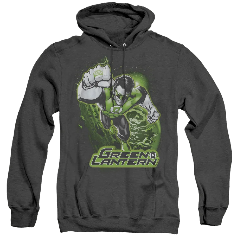 Green Lantern Green Lantern Green & Gray - Heather Pullover Hoodie Three Quarter Sleeve