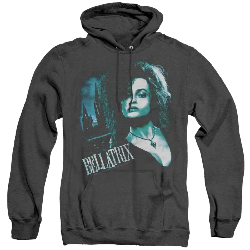 Harry Potter Bellatrix Closeup - Heather Pullover Hoodie Crew Neck Wool