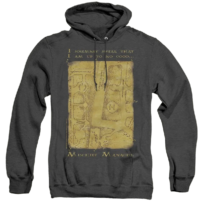 Harry Potter Marauders Map Interior Words - Heather Pullover Hoodie Square Neck Pullover
